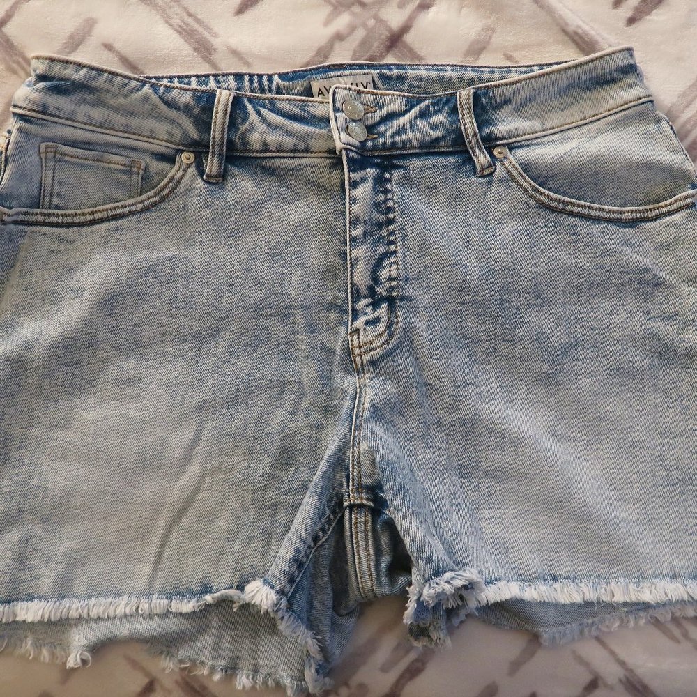 Acid Wash Denim Shorts